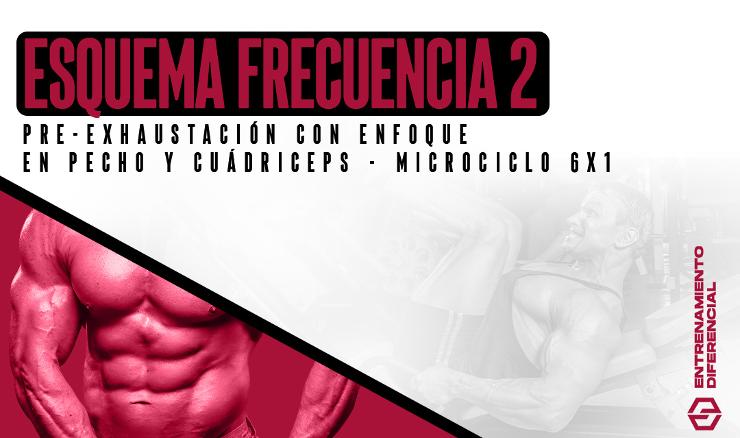 Pre-exhaustación con enfoque en pecho y cuadriceps - microciclo 6x1